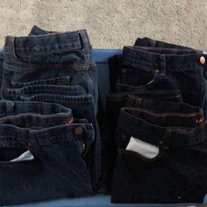 4 pairs of lands end boy jeans. 3 classic 1 lined
